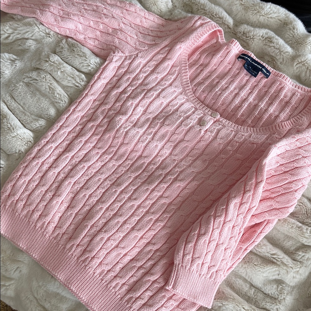 Ralph Lauren Soft Pink Cable Knit Sweater